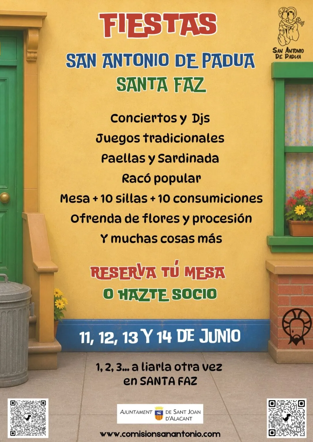 Cartel del programa · Fiestas de San Antonio de Padua, Santa Faz 2026
